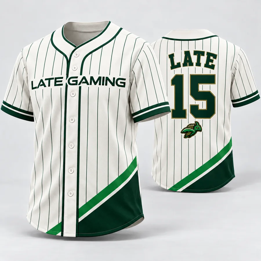 Baseball jersey — Pinstripes · LATE 15 on the back